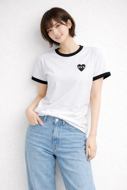 -PROUD Tee-  White×Black Rib