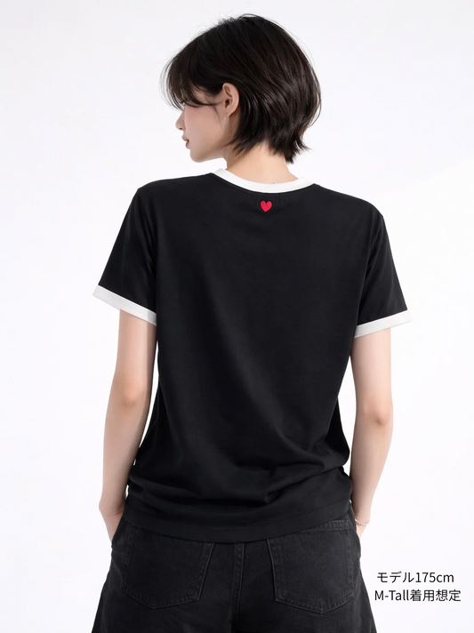 -PROUD Tee-  Black×White Rib